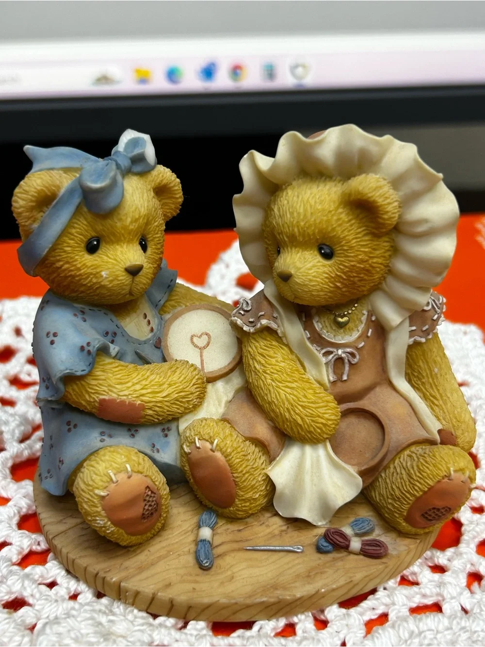 Cherished Teddies Justine and Janice Sisters Figurine - 2-1/2” tall